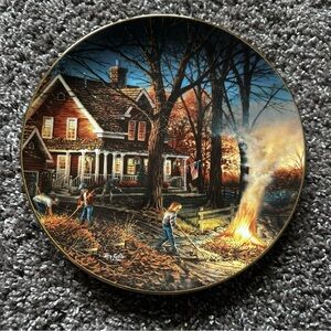 Vintage 1994 Terry Redlin Autumn Evening Limited Edition Plate 22K Gold Trim